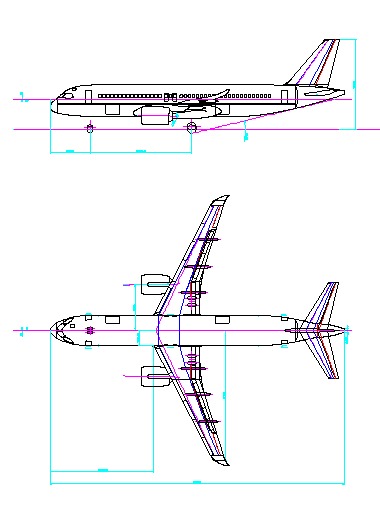 C919飛機三面圖